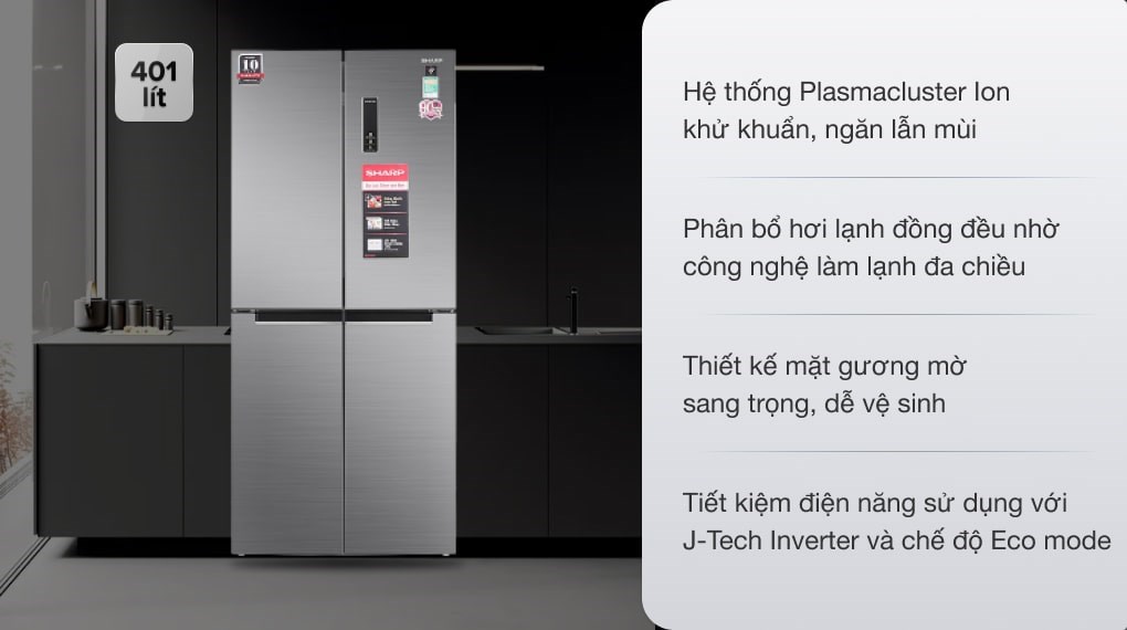 Tủ lạnh Sharp 4 cánh SJ-FXP480V-SL - Sự lựa chọn số 1 của người dùng